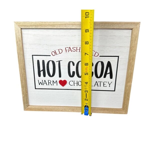 Rustic Hot Cocoa Sign Warm Chocolate Wood Wall Decor 11x9 Kitchen Holiday Winter - Picture 4 of 8